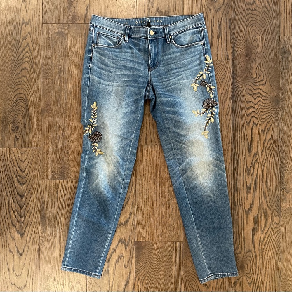 WHBM Beaded and Embroidered Jeans